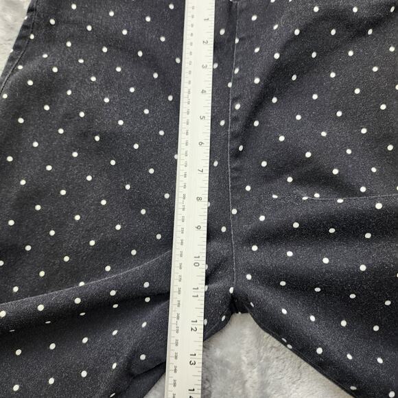Old Navy Pants Women 14 Black White Polka Dot Wow Ankle High Rise Stretch Preppy - Picture 9 of 12